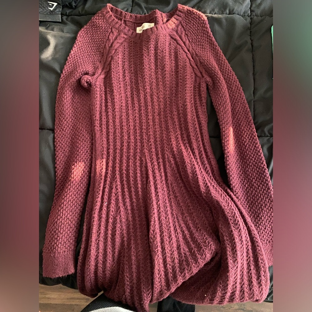 Burgundy sweater dress